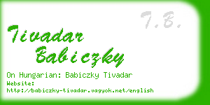 tivadar babiczky business card